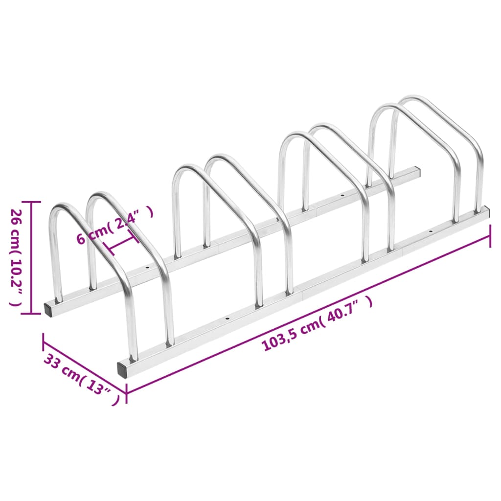 Bike Rack for 4 Bikes Galvanised Steel