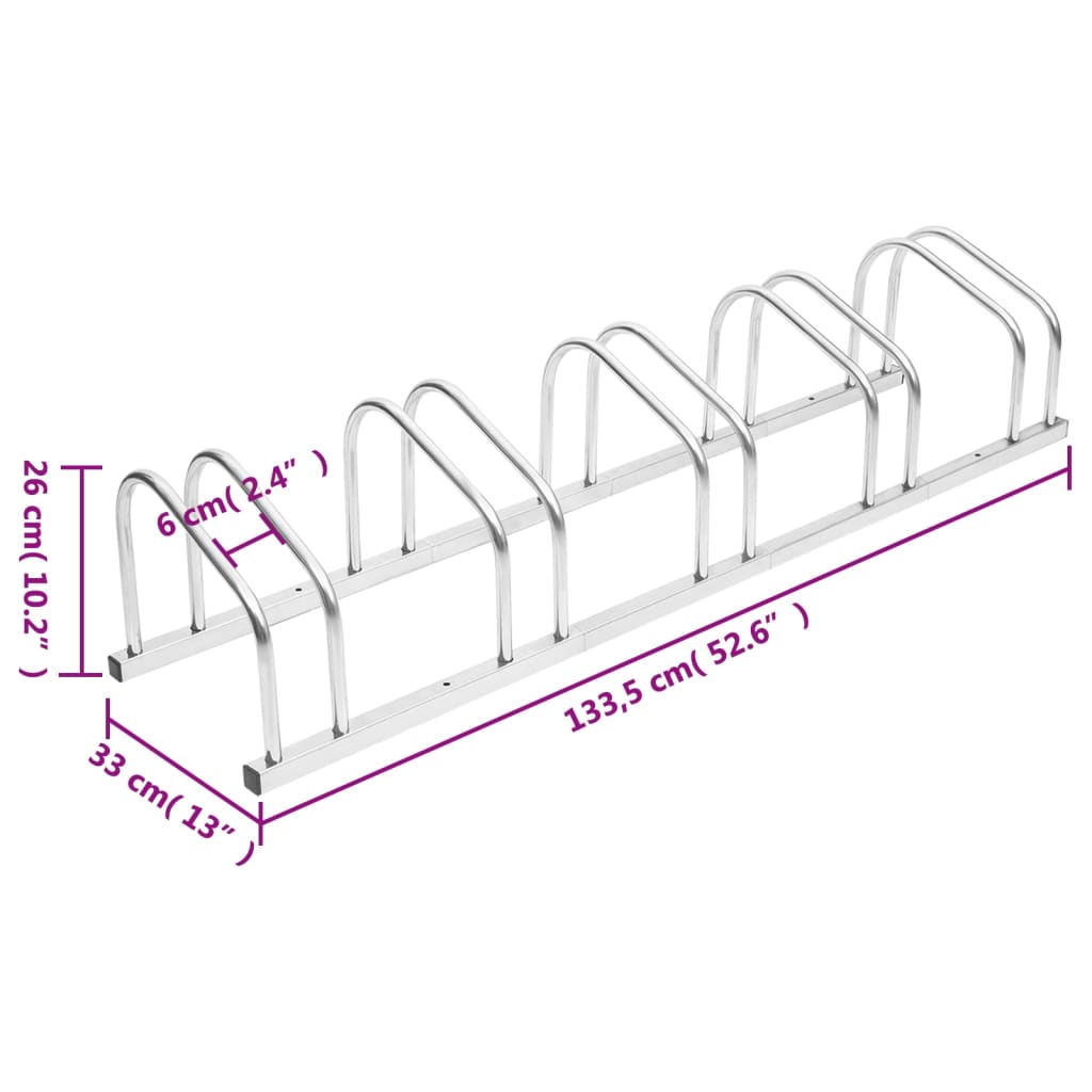 Bike Rack for 5 Bikes Galvanised Steel