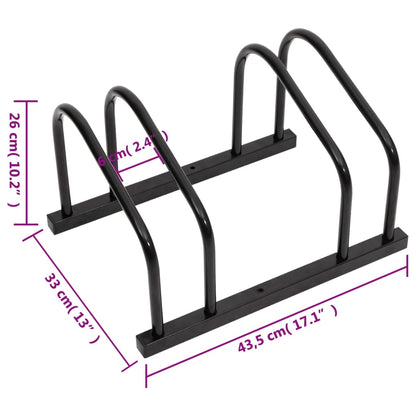 Bike Rack for 2 Bikes Black Steel