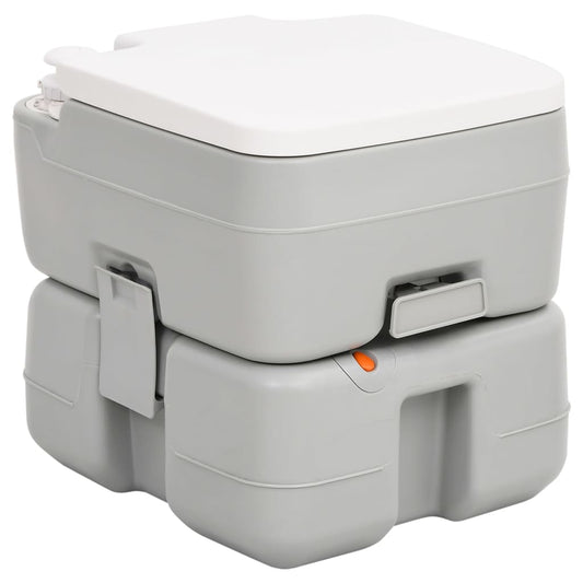 Portable Camping Toilet Grey and White 15+10 L HDPE