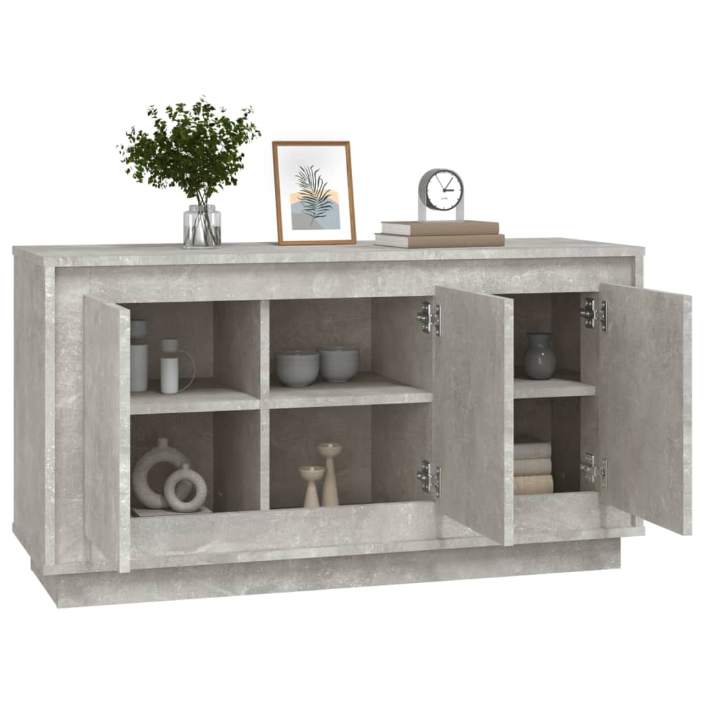 Sideboard Concrete Grey 102x35x55 cm Engineered Wood