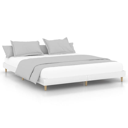 Bed Frame High Gloss White 200x200 cm Engineered Wood