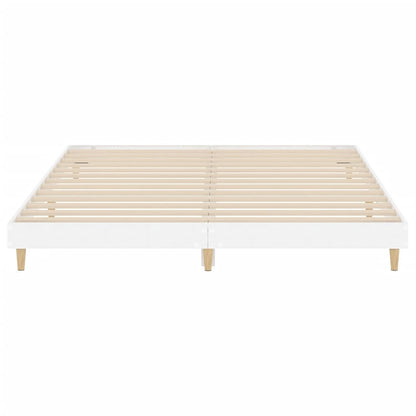 Bed Frame High Gloss White 200x200 cm Engineered Wood