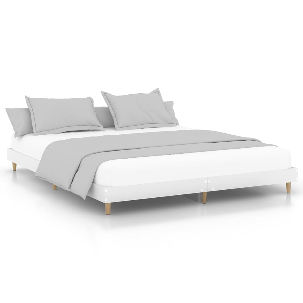 Bed Frame White 160x200 cm Engineered Wood