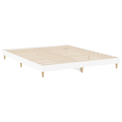 Bed Frame White 160x200 cm Engineered Wood