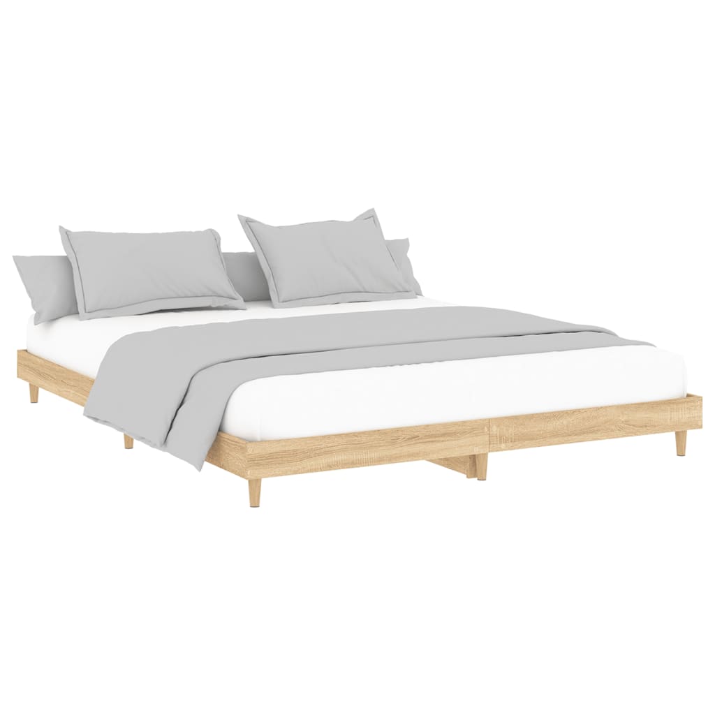 Bed Frame Sonoma Oak 160x200 cm Engineered Wood