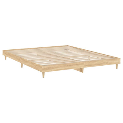 Bed Frame Sonoma Oak 160x200 cm Engineered Wood