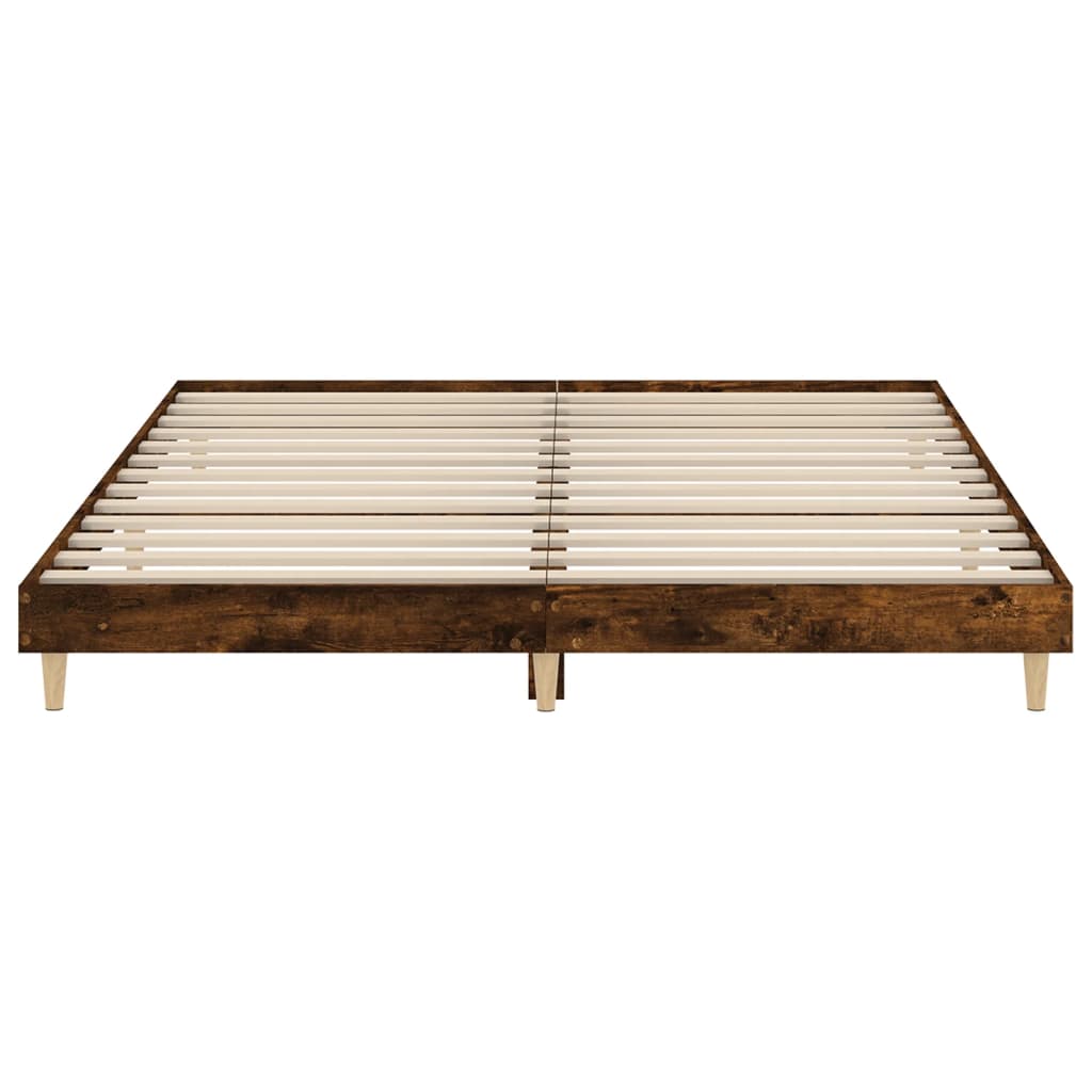 Bed Frame Smoked Oak 140x200 cm Engineered Wood