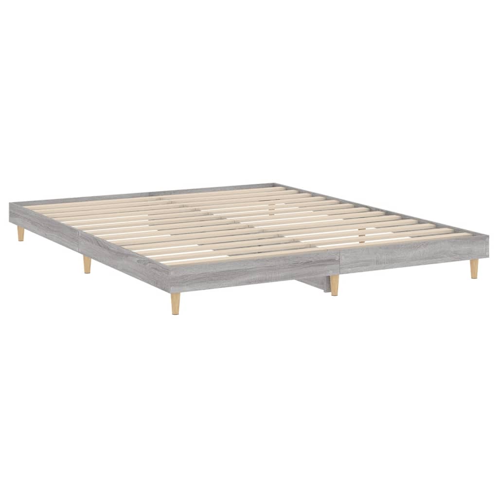 Bed Frame Grey Sonoma 120x200 cm Engineered Wood