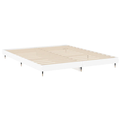 Bed Frame White 200x200 cm Engineered Wood