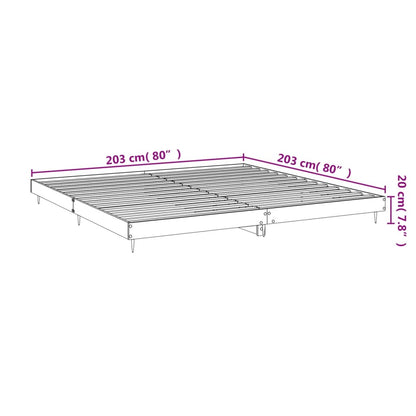 Bed Frame White 200x200 cm Engineered Wood