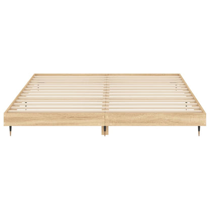 Bed Frame Sonoma Oak 200x200 cm Engineered Wood