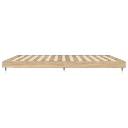 Bed Frame Sonoma Oak 200x200 cm Engineered Wood