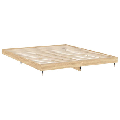 Bed Frame Sonoma Oak 150x200 cm King Size Engineered Wood