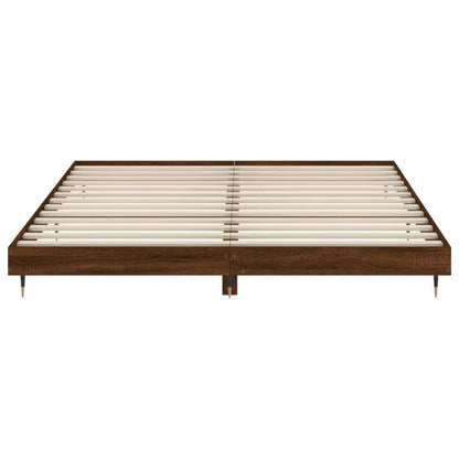 Bed Frame Brown Oak 150x200 cm King Size Engineered Wood