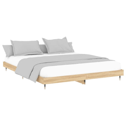 Bed Frame Sonoma Oak 140x200 cm Engineered Wood