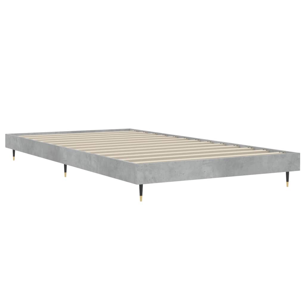 Bed Frame Concrete Grey 90x190 cm Single Engineered Wood