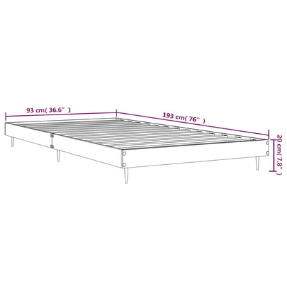 Bed Frame Concrete Grey 90x190 cm Single Engineered Wood