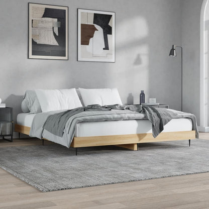 Bed Frame Sonoma Oak 200x200 cm Engineered Wood