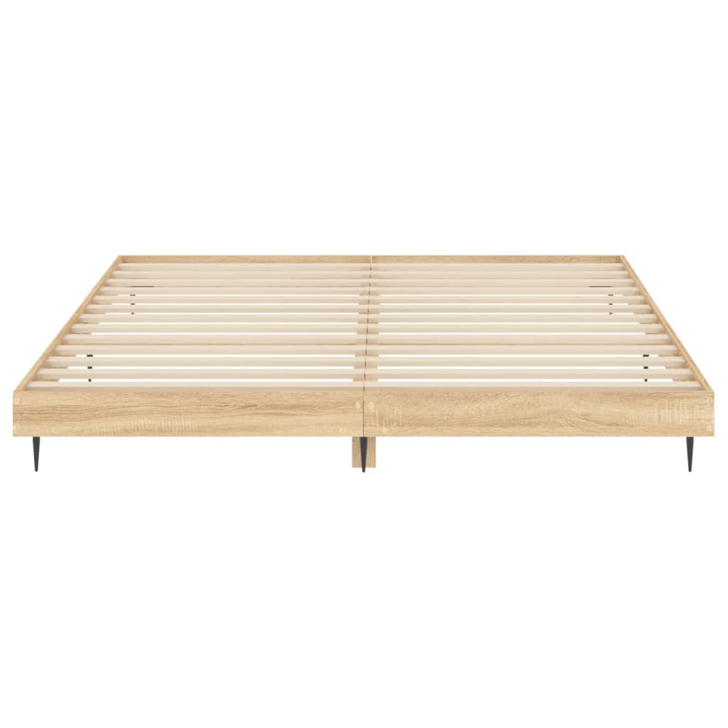 Bed Frame Sonoma Oak 200x200 cm Engineered Wood