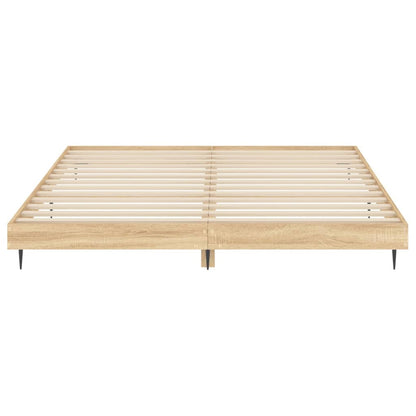 Bed Frame Sonoma Oak 200x200 cm Engineered Wood