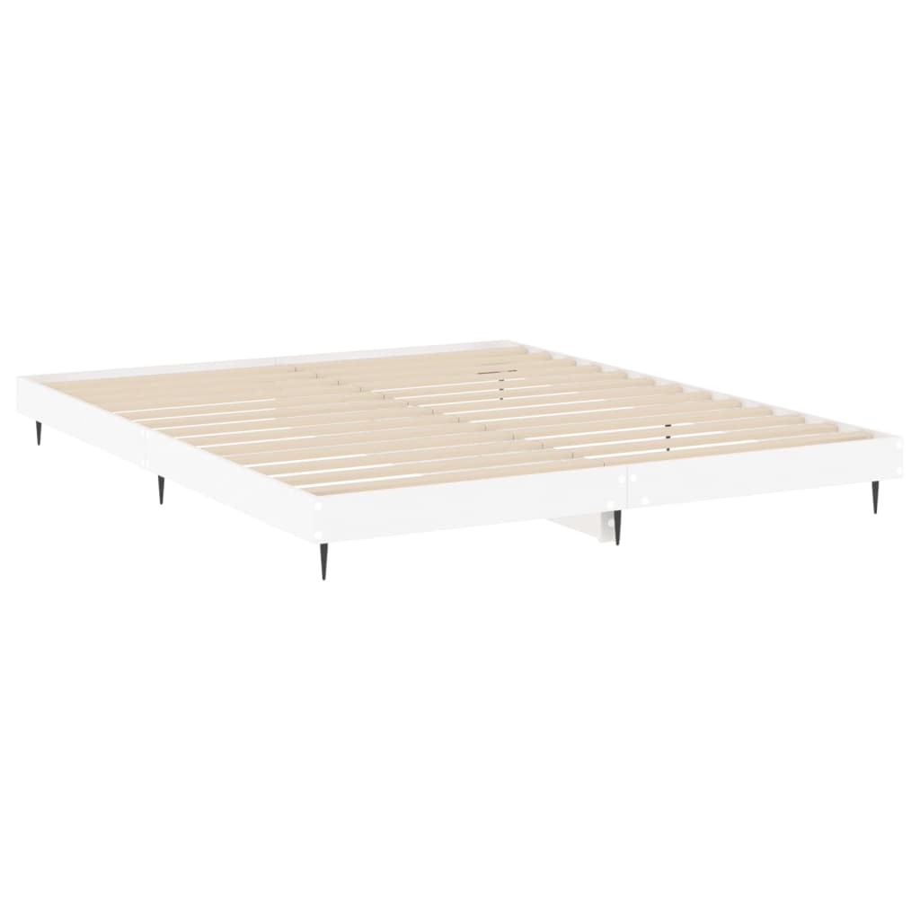 Bed Frame White 180x200 cm Super King Engineered Wood