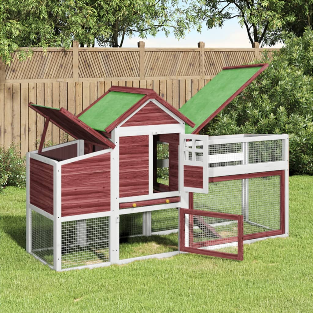 Chicken Coop Mocha 186.5x58.5x113 cm Solid Wood Pine