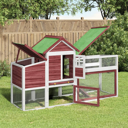 Chicken Coop Mocha 186.5x58.5x113 cm Solid Wood Pine