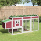 Chicken Coop Red 204x50x84 cm Solid Wood Pine