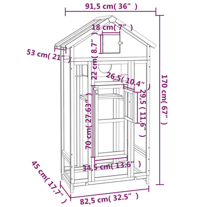 Bird House Mocha 91.5x53x170 cm Solid Wood Pine