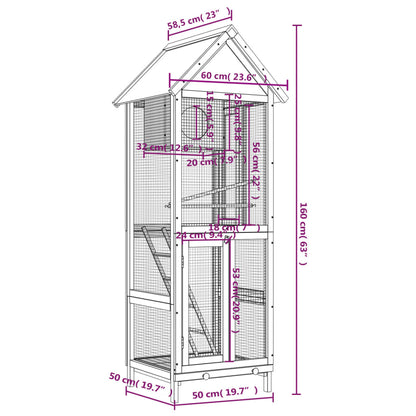 Bird House Brown 60x58.5x160 cm Solid Wood Pine