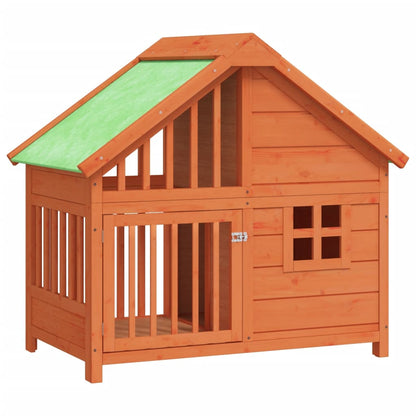 Dog Kennel Brown 96x60.5x87 cm Solid Wood Pine