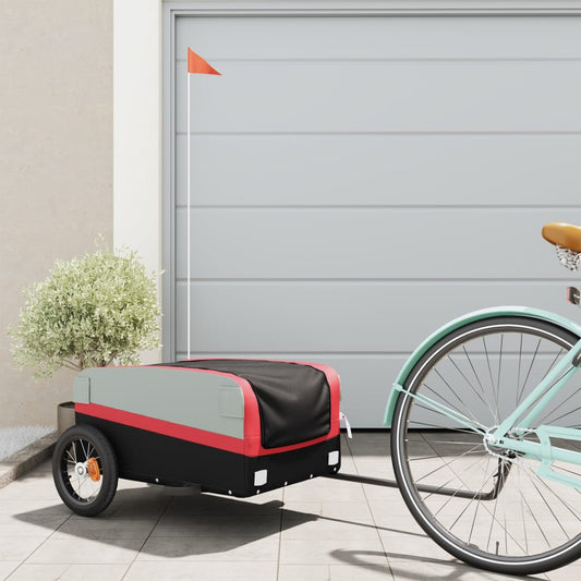 Bike Trailer Black and Red 30 kg Iron