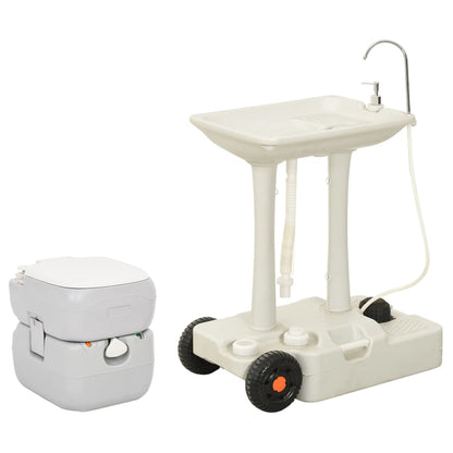 Portable Camping Toilet and Handwash Stand Set