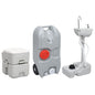 Portable Camping Toilet and Handwash Stand Set with Water Tank