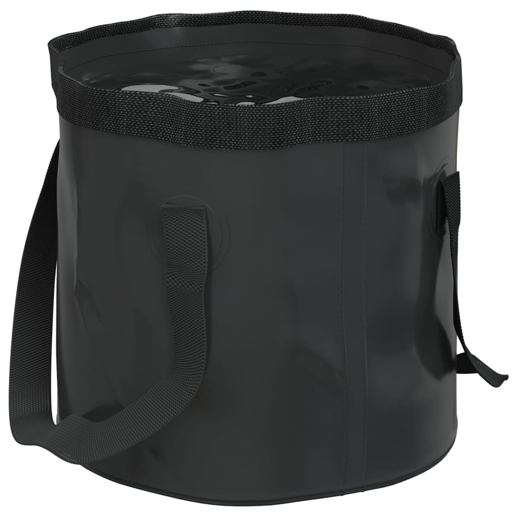 Folding Buckets 2 pcs Black 30 L PVC