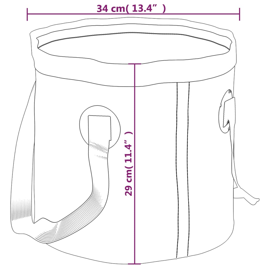 Folding Buckets 2 pcs Black 30 L PVC