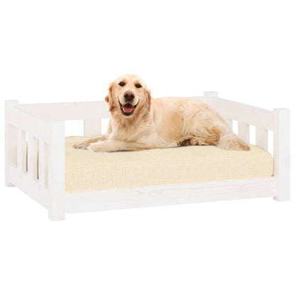 Dog Bed White 75.5x55.5x28 cm Solid Wood Pine