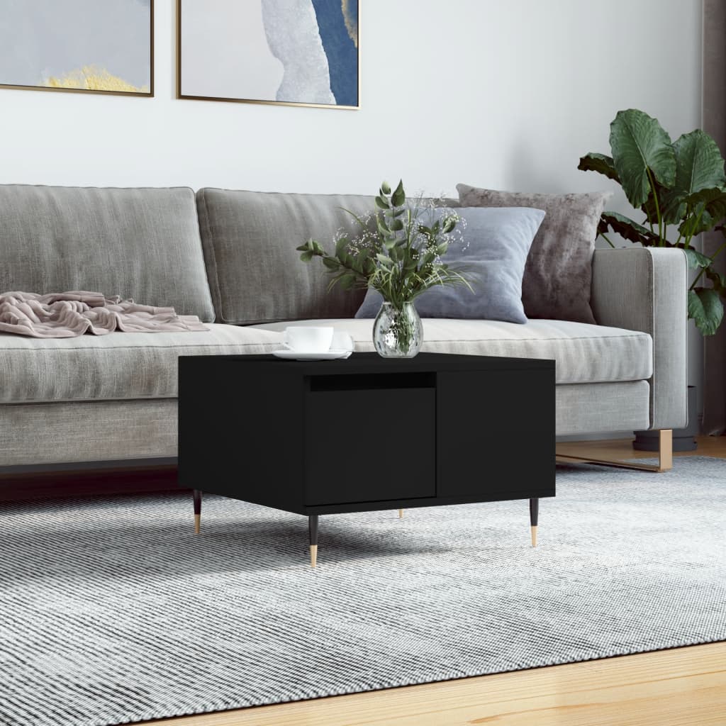 Coffee Table Black 55x55x36.5 cm Engineered Wood