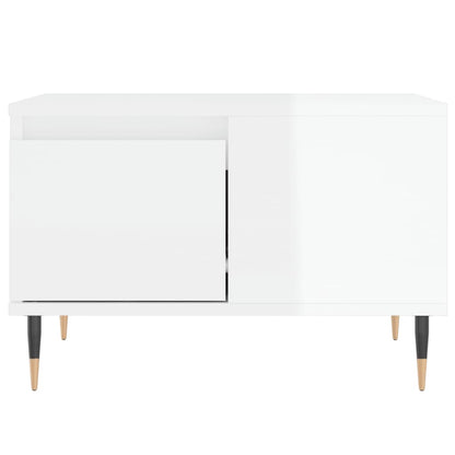 Coffee Table High Gloss White 55x55x36.5 cm Engineered Wood