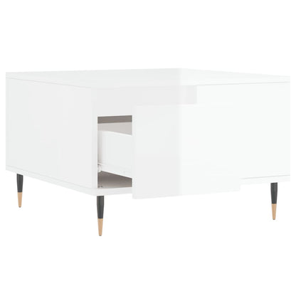 Coffee Table High Gloss White 55x55x36.5 cm Engineered Wood