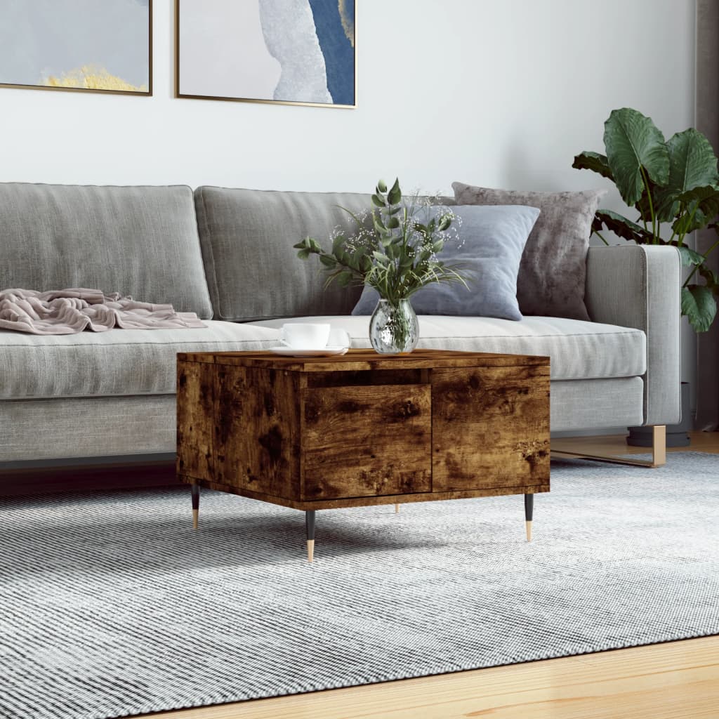 Coffee Table Smoked Oak 55x55x36.5 cm Engineered Wood