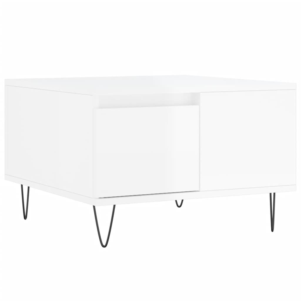 Coffee Table High Gloss White 55x55x36.5 cm Engineered Wood