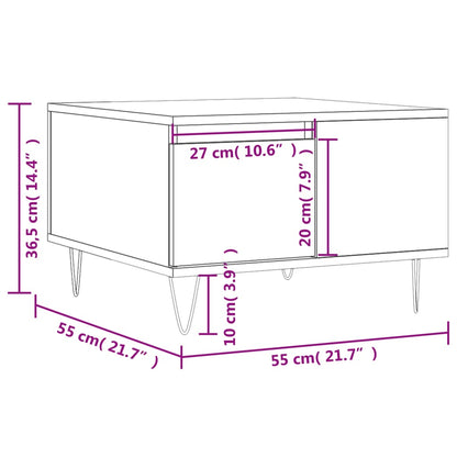 Coffee Table High Gloss White 55x55x36.5 cm Engineered Wood