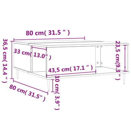 Coffee Table Concrete Grey 80x80x36.5 cm Engineered Wood