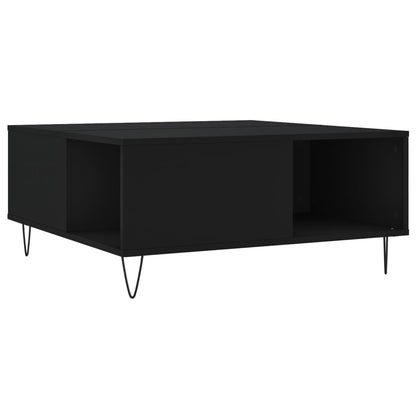 Coffee Table Black 80x80x36.5 cm Engineered Wood