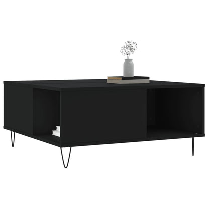 Coffee Table Black 80x80x36.5 cm Engineered Wood