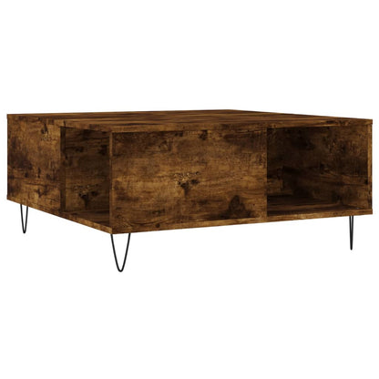 Coffee Table Smoked Oak 80x80x36.5 cm Engineered Wood