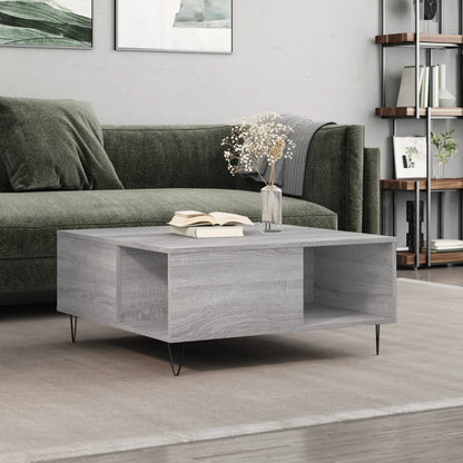 Coffee Table Grey Sonoma 80x80x36.5 cm Engineered Wood