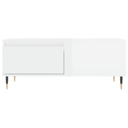 Coffee Table High Gloss White 90x50x36.5 cm Engineered Wood